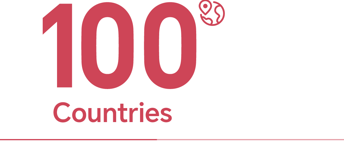 100 countries
